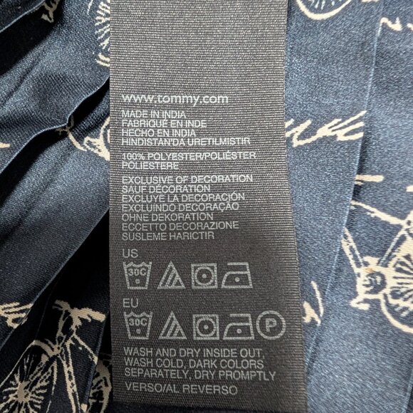 Tommy Hilfiger Womens Size 4 Black Red Trim Bicycle Print Pleated Short Skirt - Picture 9 of 10